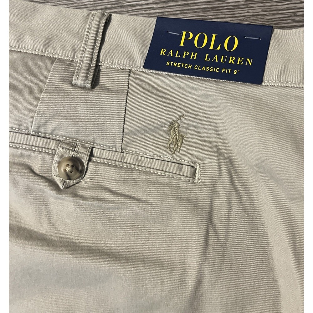 Polo Ralph Lauren Classic Stretch Beige Chino Shorts Size 50B (52x9) New W/Tags